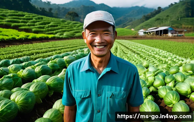 농가와 소비자가 함께하는 폐기물 줄이기 전략 - **Prompt 1: Farm Innovation and 'Imperfect' Produce**
    A wide shot of a vibrant Malaysian vegetab...