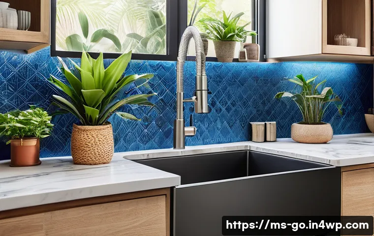 가정에서 쉽게 사용하는 음식물 쓰레기 처리기 - A modern Malaysian kitchen interior featuring a compact, sleek food waste disposer installed under t...